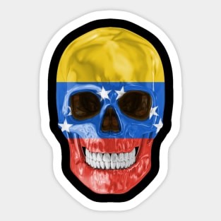 Venezuela Flag Skull - Gift for Venezuelan With Roots From Venezuela Sticker